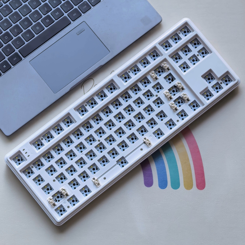 Customized Y87 Mechanical Keyboard DIY Shaftless Capless Kit Wired Hot-Swappable White Light Typing Gaming Office Use