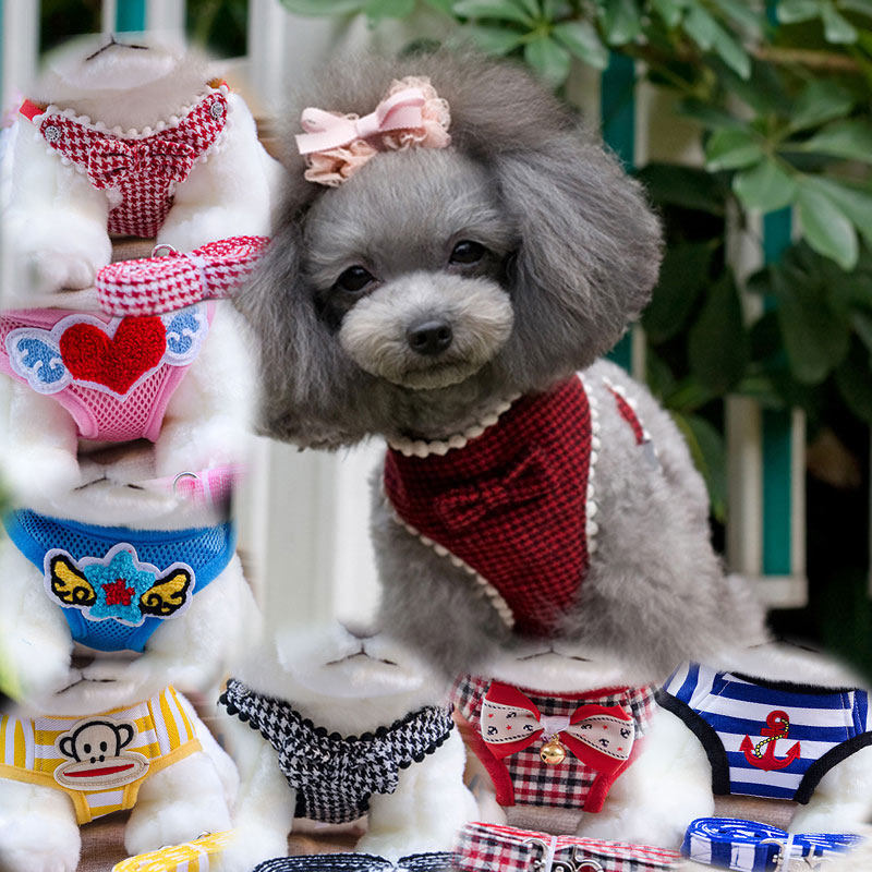 Vest-type Puppy Traction Rope Pet Chest Back Cover Chest baby Teddy Bibi Bear Traction With Dog Necklace