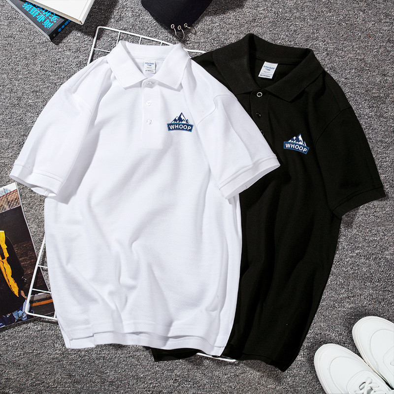 Tide Card Ice Silk Polo Shirt Man Short Sleeve Summer Ins Trend Loose Casual Half Sleeve Men Pure Cotton Turtlenecks T-shirt