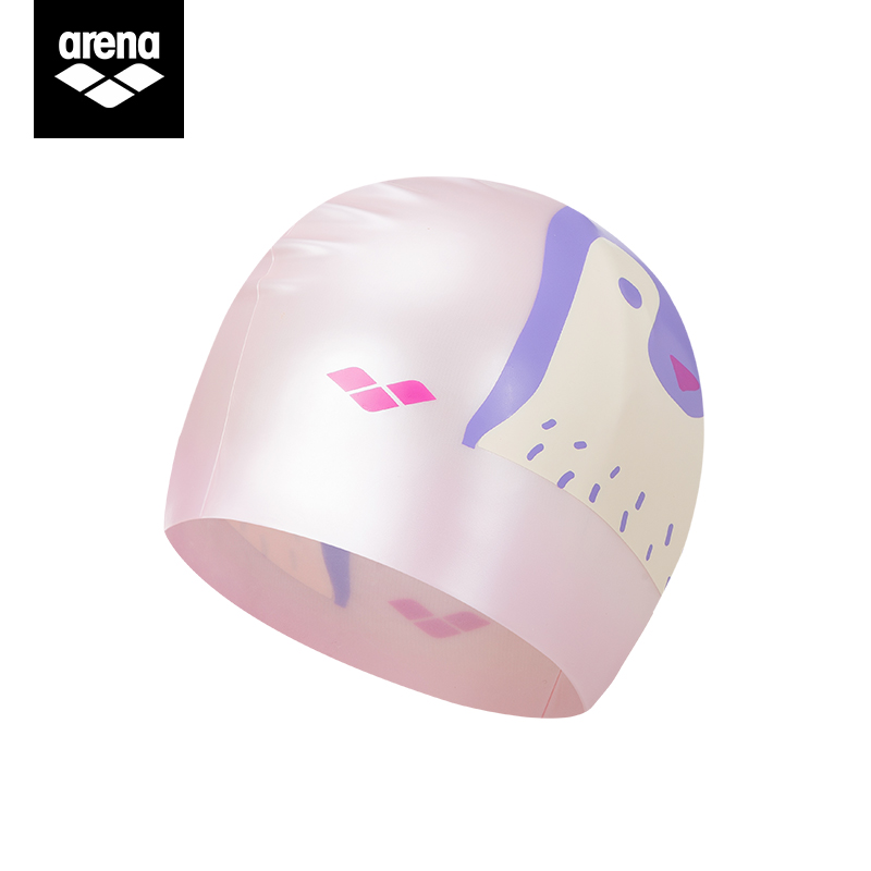arena arena swimming cap ladies fashion print waterproof comfortable ins Wind waterproof swimming cap