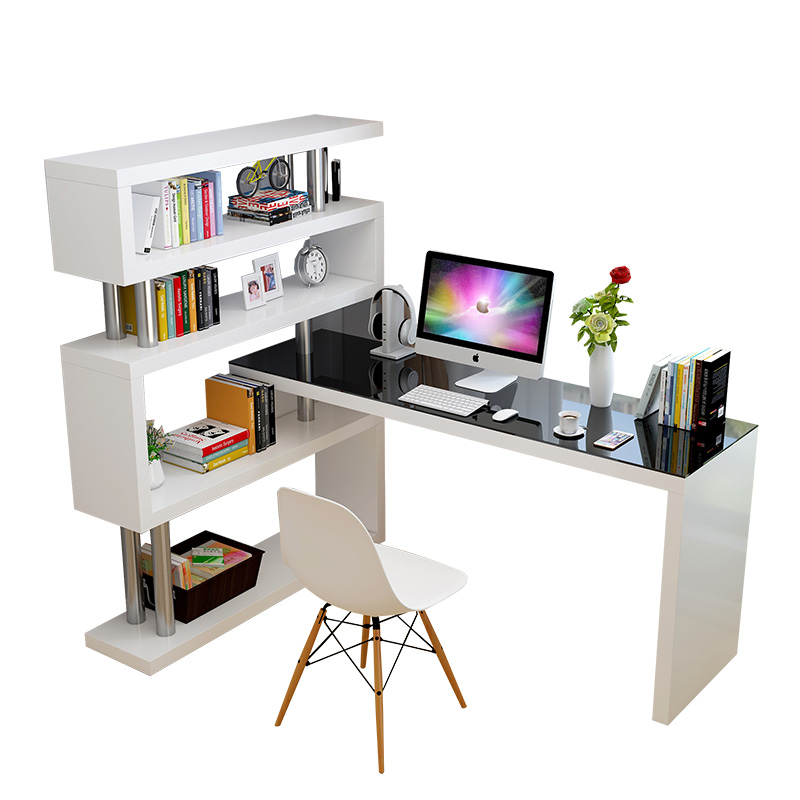 Computer Desktop Table Simple Bedroom Corner Desk Bookcase