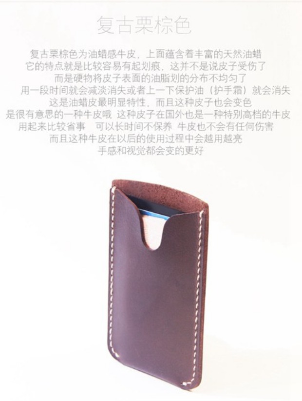 Ví nam bằng da siêu mỏng bằng lái xe ví nữ Thẻ túi nam Bộ thẻ kinh doanh túi da handmade hàng da - Chủ thẻ ví nữ