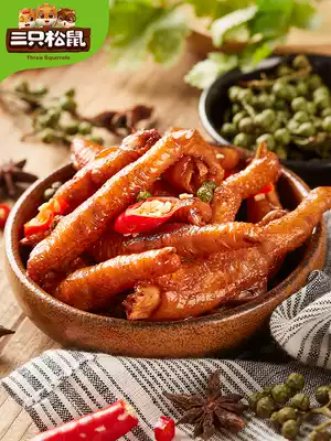 (Three Squirrels_rattan pepper chicken feet 200g) specialty snack marinated cooked food Sichuan fragrant spicy chicken feet snack