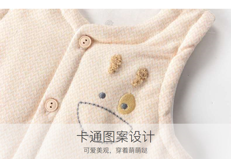 Áo thun cotton bé gái mỏng manh cộng với áo vest cotton vai mùa thu và áo cotton nam mùa đông nam nữ 3-18 tháng ra cửa hàng quần áo trẻ em
