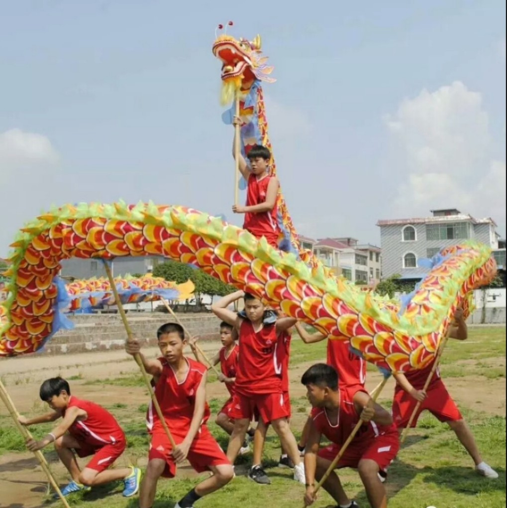 No. 5 student dragon lantern children's dragon dance dragon silk cloth dragon dance dragon dance lion dance props costume dragon dance lantern performance dragon head
