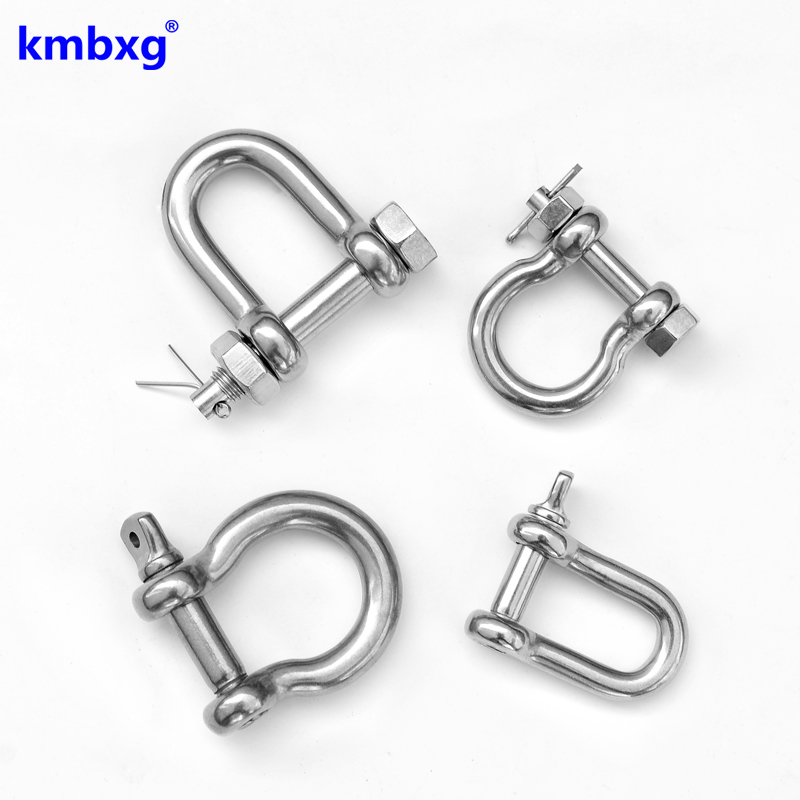 304 stainless steel shackle D-type insurance U-shaped U-shaped belt nut lifting bow-shaped bow-shaped American horseshoe-shaped shackle