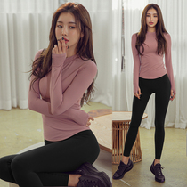 Spring and autumn thin new sports running fitness yoga suit set long sleeve top slim net red gym women