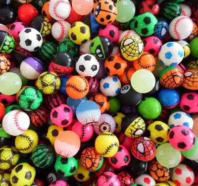 32mm jumping ball one yuan twist machine mixed ball mixed color Multiple Bounce Ball toys