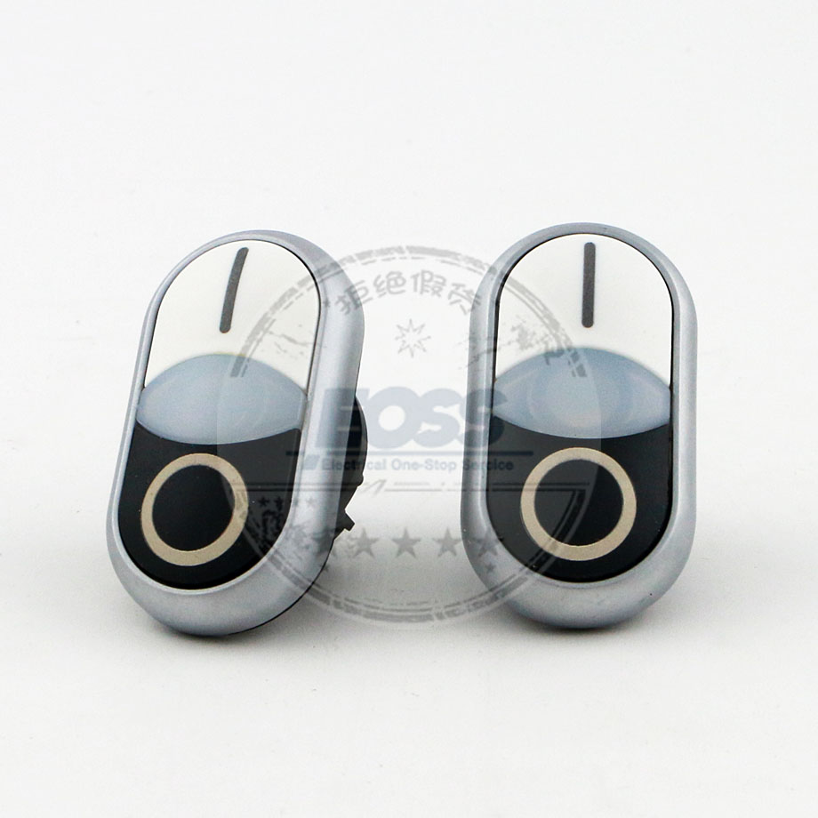 EATON Eaton Mueller black and white double digit button switch head M22-DDL-WS-X1 X0 German import spot