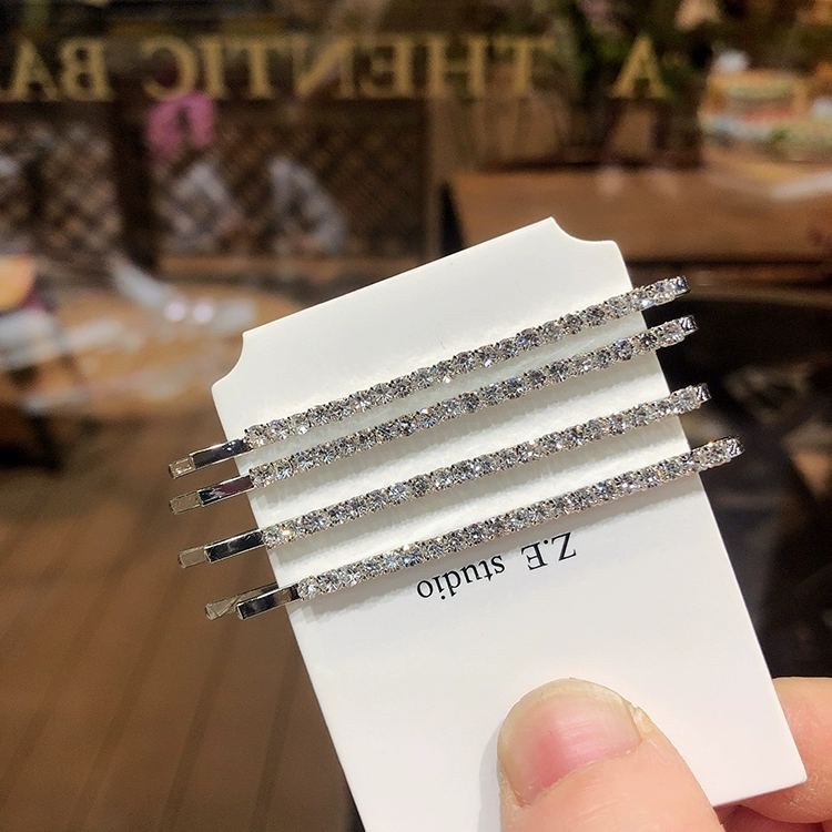 Jin Zhini cùng phong cách Hàn Quốc kẹp tóc đơn giản kẹp bên hông rhinestone tóc mái cô gái kẹp tóc kẹp ngang mũ đội đầu - Phụ kiện tóc