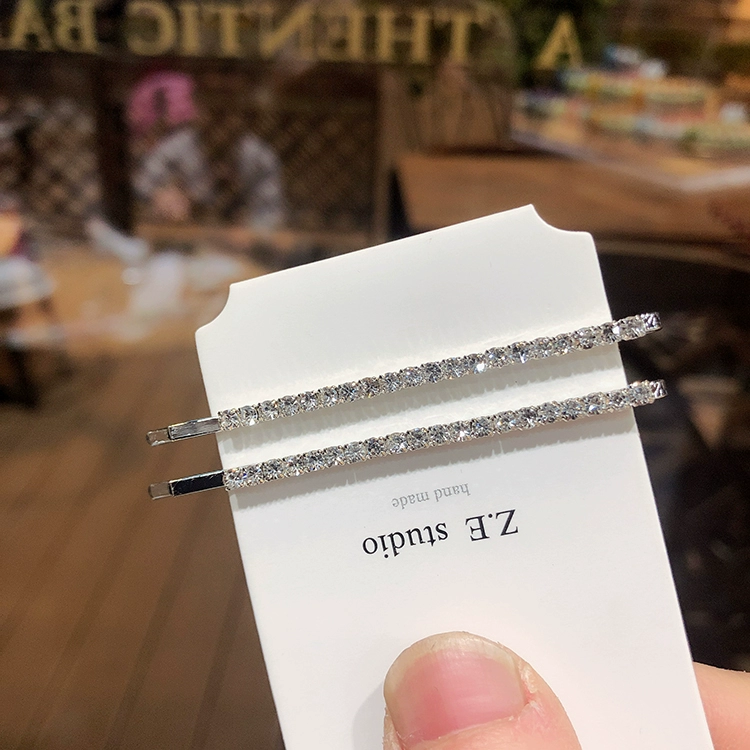 Jin Zhini cùng phong cách Hàn Quốc kẹp tóc đơn giản kẹp bên hông rhinestone tóc mái cô gái kẹp tóc kẹp ngang mũ đội đầu - Phụ kiện tóc