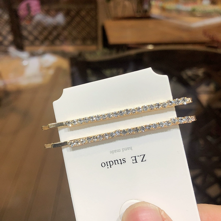 Jin Zhini cùng phong cách Hàn Quốc kẹp tóc đơn giản kẹp bên hông rhinestone tóc mái cô gái kẹp tóc kẹp ngang mũ đội đầu - Phụ kiện tóc