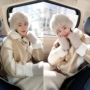 [Ưu đãi đặc biệt] Áo len lông ngắn mùa đông phiên bản Hàn Quốc 2018 mới giả lông thỏ cổ áo lỏng lẻo áo khoác lông cừu nữ