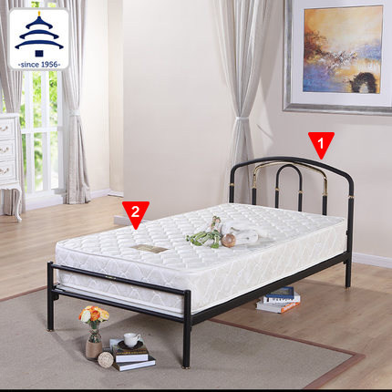 Temple of Heaven Furniture Bedroom Complete Set of Furniture Wrought Iron Bed 1.2 meters Single Bed Modern Simple Environmentally Friendly Steel Pipe