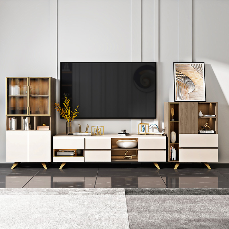 Tianjin Furniture TV cabinet combination modern simple light luxury wind room small household Nordic TV cabinet suit