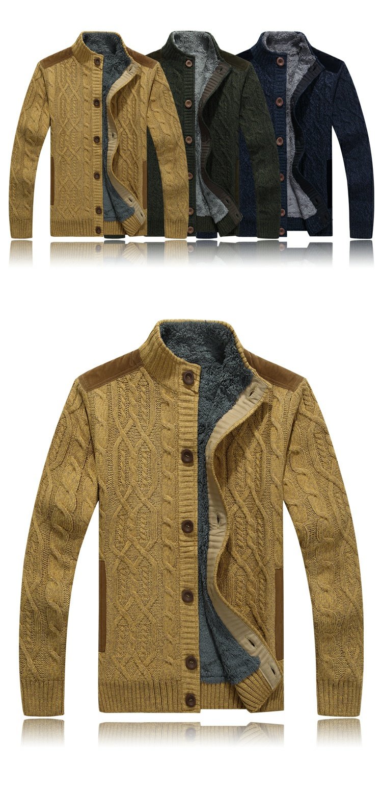 David Jeep Mùa thu Áo len cardigan mới cho nam Áo nỉ rộng rãi Kích thước lớn cho nam Cộng với áo khoác nhung dày áo blazer nam