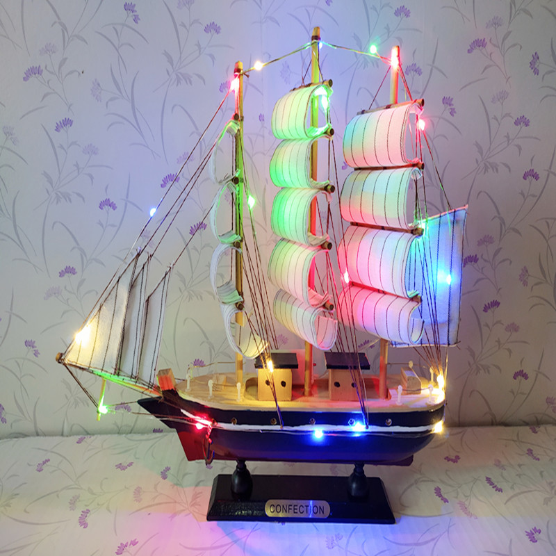 Smooth sailing Wooden sailing boat model ornaments Birthday gifts Home decorations Mediterranean handicrafts Boats