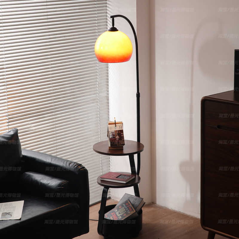 Medieval-Style Floor Lamp with Integrated Storage Rack, Living Room Sofa Side Coffee Table, Light Luxury Bedroom Bedside Standing Eye-Protection Table Lamp Medieval-Style Floor Lamp with Integrated Storage Rack, Living Room Sofa Side Coffee Table, Light Luxury Bedroom Bedside Standing Eye-Protection Table Lamp