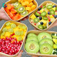 Dingfeng Kraft Paper Disposable Lunch Box Fruit Cut Transparent Cover Packing Box Square Paper Bowl Biodegradable Environmentally Friendly Box