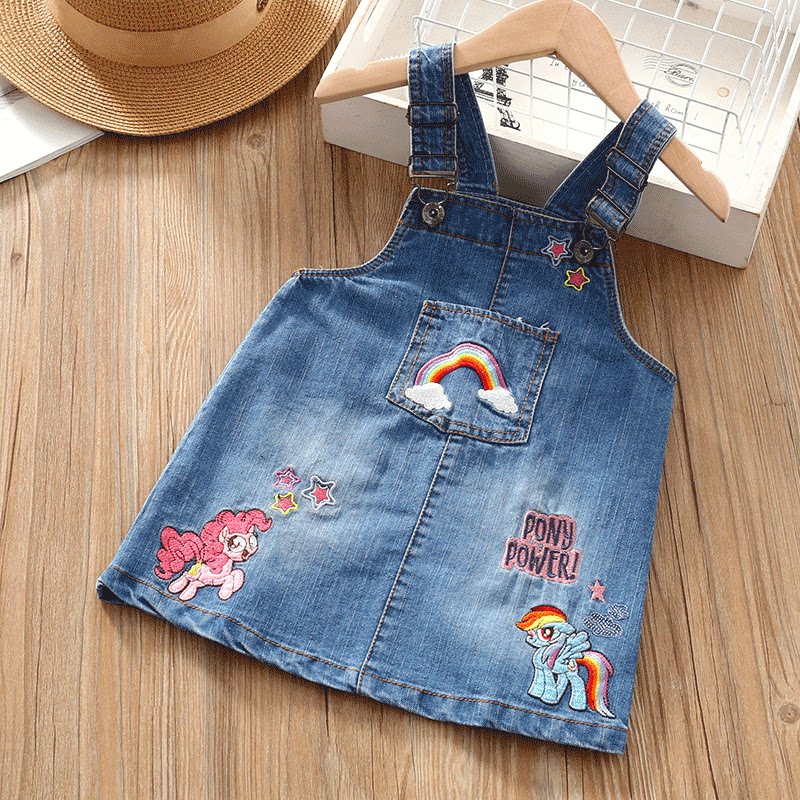 Girls baby bag skirt spring and autumn 2022 new baby children suspender dress little girl western style soft denim skirt