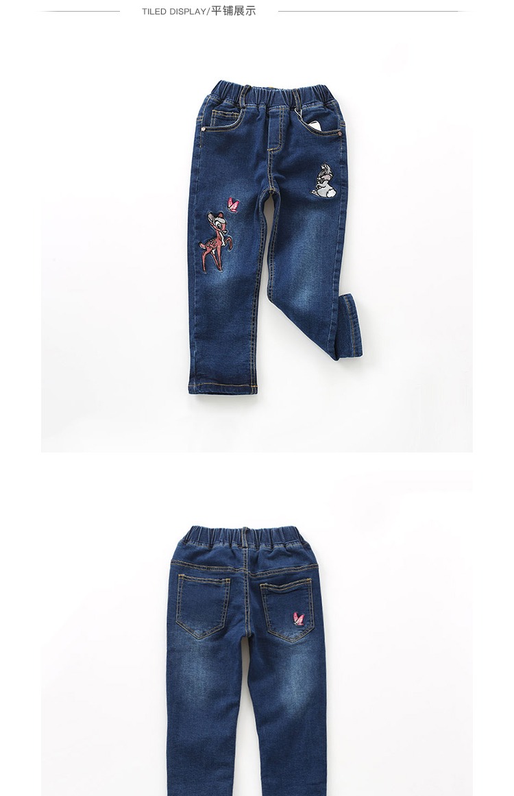 Quần jeans bé gái thu đông 2018 đôi cộng với quần lửng cạp cao siêu trẻ em nữ bé lửng ống rộng giản dị bexinhshop shop