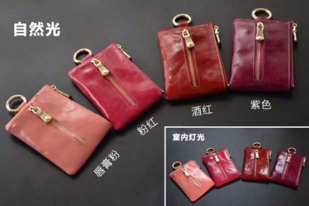 Gói thẻ đổi túi da hai trong một đa chức năng lưu trữ túi nữ đa năng mỏng mỏng Hàn Quốc dễ thương móc khóa ví mini