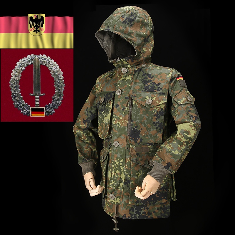 German-Made Original Military Version Ksk Trench Coat German Army Jungle Camouflage Outdoor Smock German Parka Coat