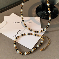 Maillard Tiger Eye Stone Necklace High-end Light Luxury Niche Clavicle Chain Women's 2026 Coffee Color Natural Stone Beaded Necklace