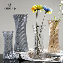 Glass living room color simple hydroponic modern living room table ornaments green dill flower arrangement flowers rich bamboo vase