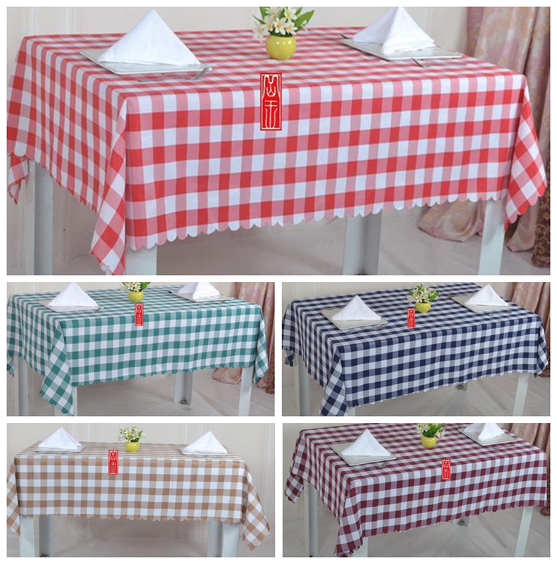 Plaid tablecloth rectangular small square table picnic American hotel restaurant coffee table cloth living room tablecloth round tablecloth cover towel