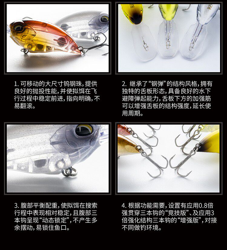 Дорожные суб- приманки ravencraft鸦语路亚饵小胖子crank掘进者远投溪流水库竞技假饵