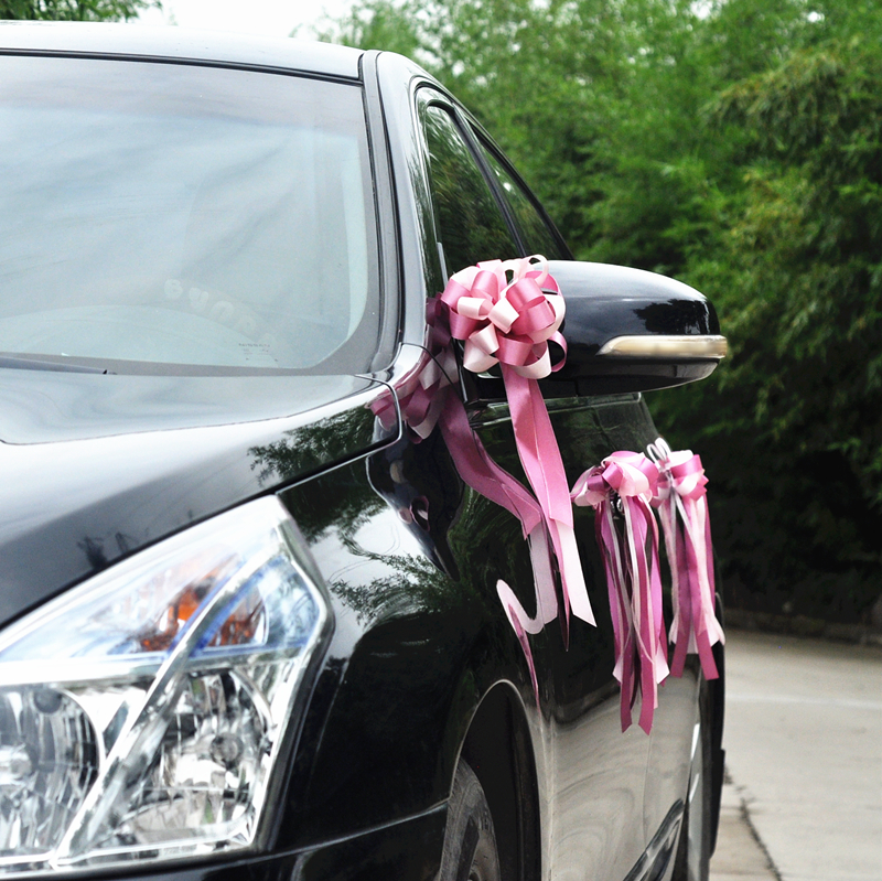 Vice Wedding Car Mirror Ribbon Pull Satin Wedding Room Handrail