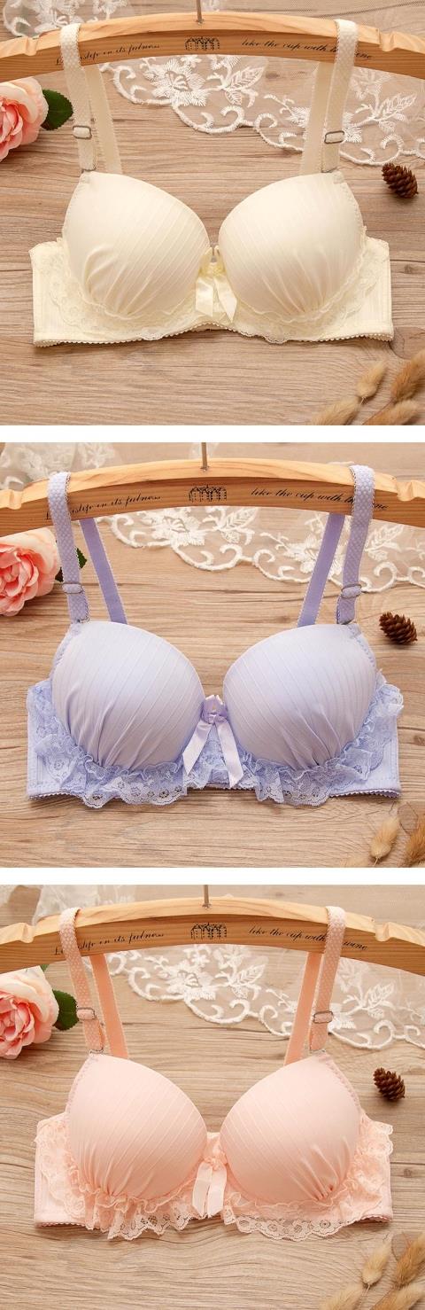 Đồ lót ren Nhật Bản trên phần mỏng và dày tập hợp trên mẫu áo ngực nữ sinh viên dễ thương đồ lót dây	