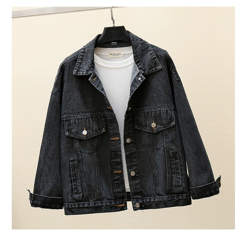 Áo khoác ngắn denim nữ phiên bản Hàn Quốc của bf gió thêu thêu 2020 mới đầu xuân đầu năm - Áo khoác ngắn