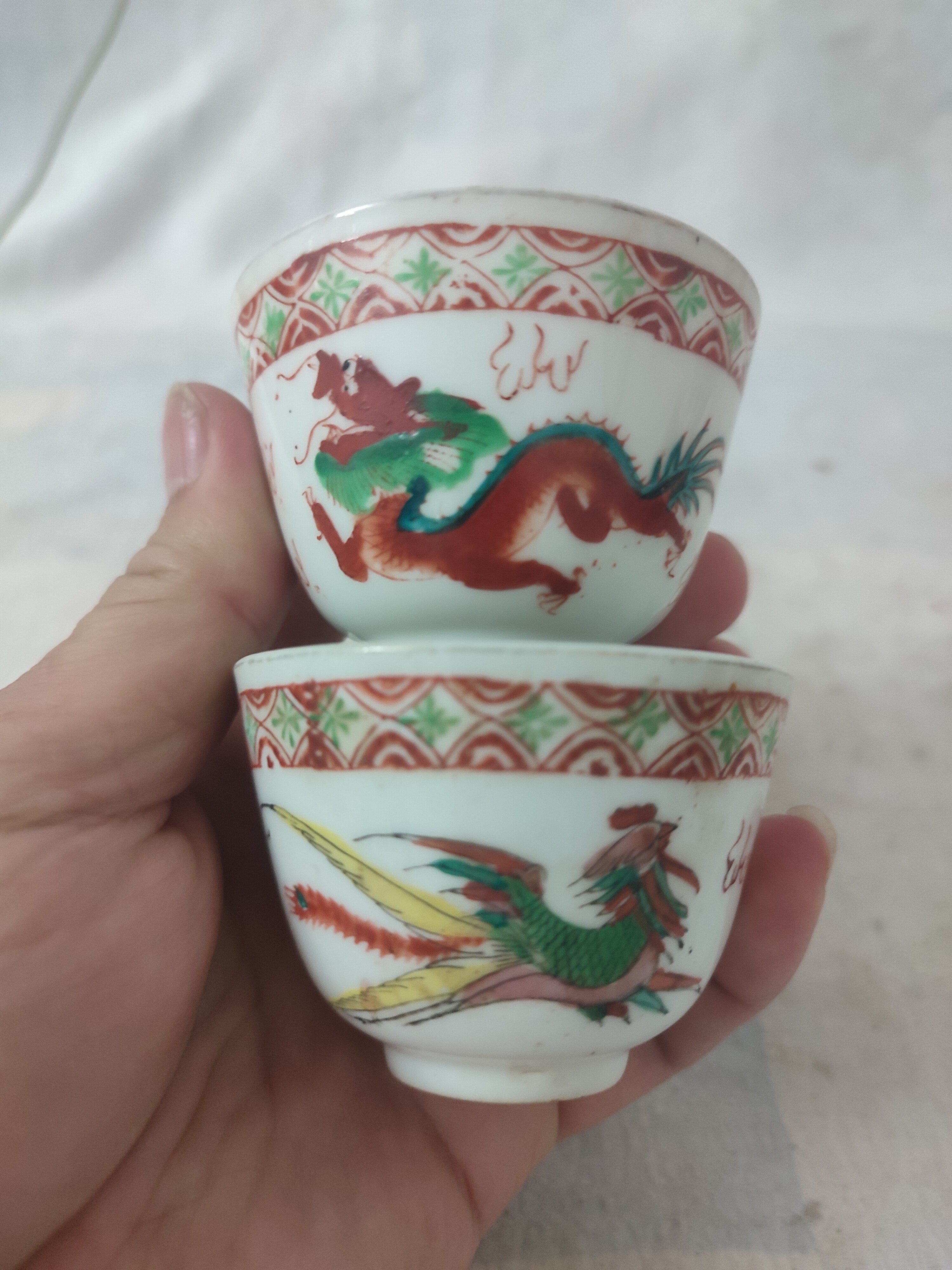 中国古玩　慎徳堂製　粉彩盃　口径9.2㎝　東さ7-0411① 中国古玩 慎徳堂製 粉彩盃 口径9.2㎝ 東さ7-0411①