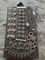 European and American style burnt silver relief texture heavy industry totem hollow palace style thick chain bracelet for women 20240219