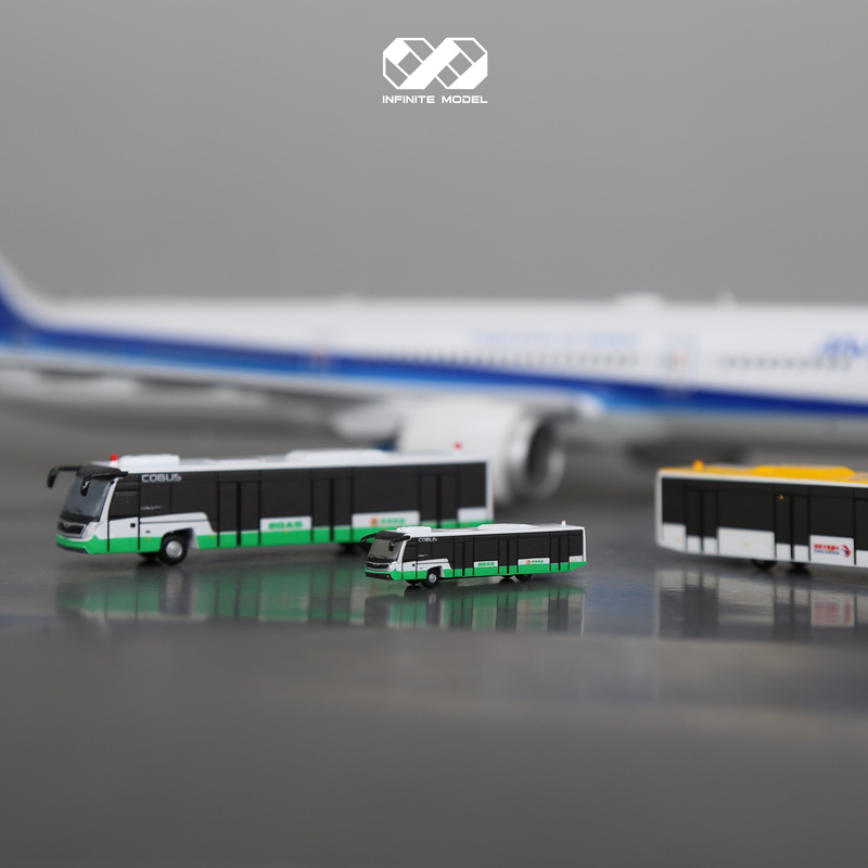 1:400 Cobus3000 Airport Ground Handling Model Shuttle Bus, Various Models Such as National Taiwan, Southeast Airlines, Taoyuan, Eva, Etc., Infinite Model Art