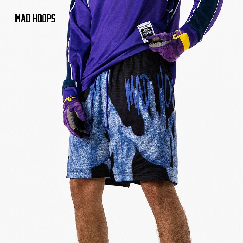 Madhoops Sports Shorts American-Style Quick-Drying Shorts Fitness Shorts All-Over Print Three-Quarter Basketball Shorts Running Breathable