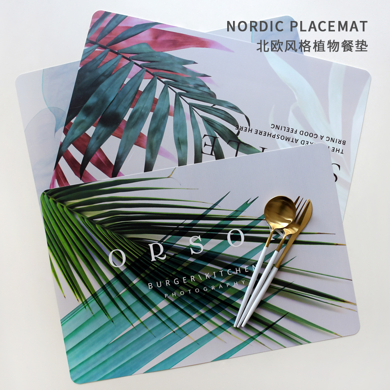 Dining Table Insulation Mat Home Nordic Vegetal Printed Waterproof Anti-Oil Table Mat Coffee Mat Dining Room West Dining Mat