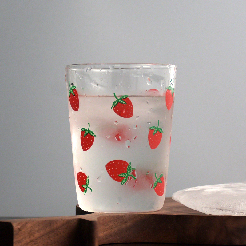 ins teen girl hearts strawberry glass cups cute home cups drinks cups milk cup teacup cup juice cups