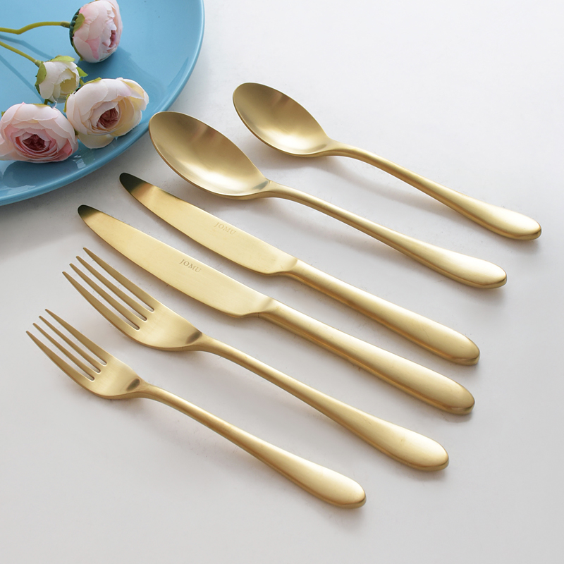 Creative ins Dutch style western tableware stainless steel steak knife fork spoon matte brushed retro fruit fork