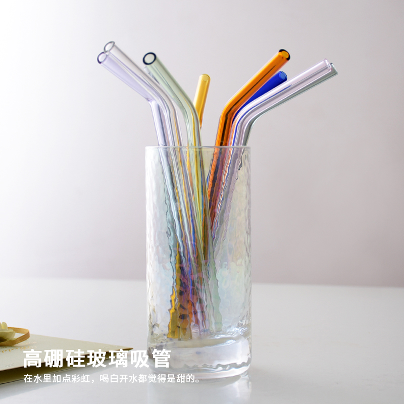 Glass Straw Non Disposable Heat Resistant Maternal Elbow Environmentally Friendly Pearl Milk Tea Creative Coarse Drinking Tube Long Transparent Big