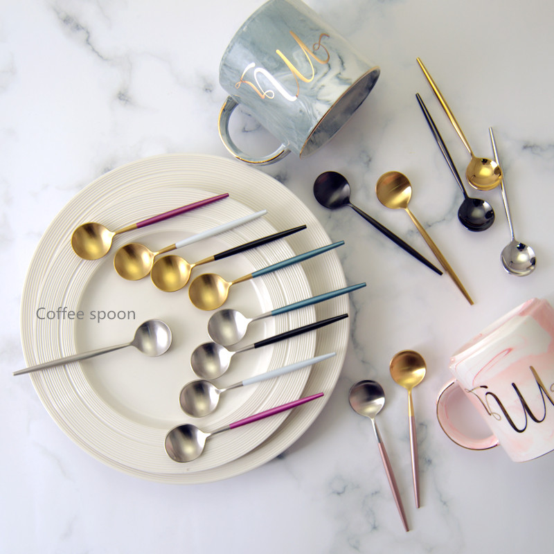 304 Stainless Steel Coffee Stirring Spoon Ice Cream Ice Cream Pudding Ice Cream Yogurt Spoon Portuguese Style Spoon