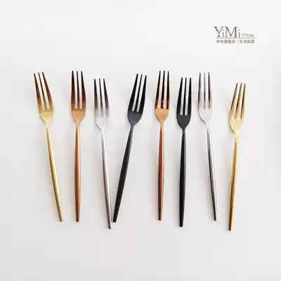 304 stainless steel fruit fork Portuguese small fork tritooth Fork home export Western tableware creative fruit sign