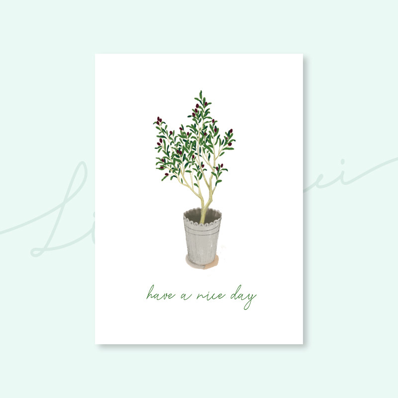 Lilibri Amici gift to select olive tree small greeting card original paper products Christmas gift birthday message card