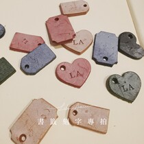 Libri Amici 佐研研物 Fog wax leather bookmark lettering service Special gift customization