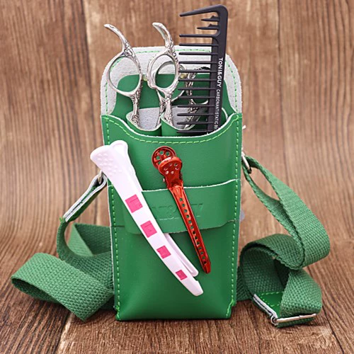 Машинка для стрижки волос, ножницы, поясная сумка, сумка через плечо для стрижки волос, простой и элегантный дизайн, из натуральной кожи