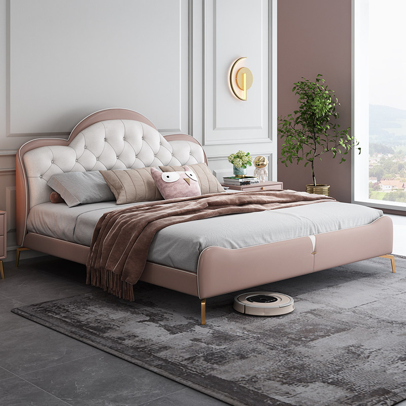 Nordic Light Lavish Tech Bunk Bed Children's Bed Boy Single Beds 1 2m Modern Minimalist Creative Girl Princess Bed-Taobao