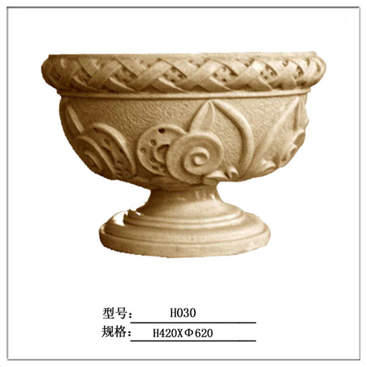 Flower pot mantle sandstone sculpture sandstone furnace fiberglass steel flower pot