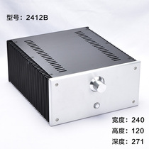 Compact and exquisite all-aluminum small A power amplifier chassis model 2412B is suitable for Class A and B all-aluminum power amplifier chassis
